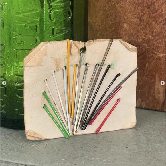 Vintage Bobby Pin Card Hand Painted Ben Hur Brand Korea Tortoiseshell x15 - Picture 2 of 3